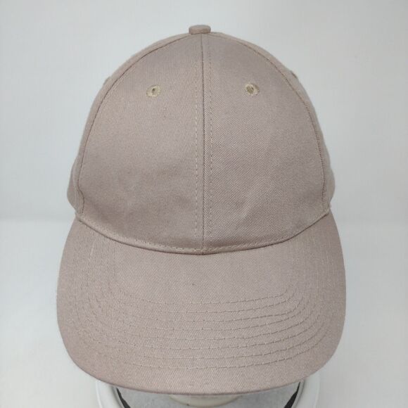 Big Custom Strapback Hat Tan One Size Adjustable Vented Holes 6 Panel Blank - Picture 2 of 9